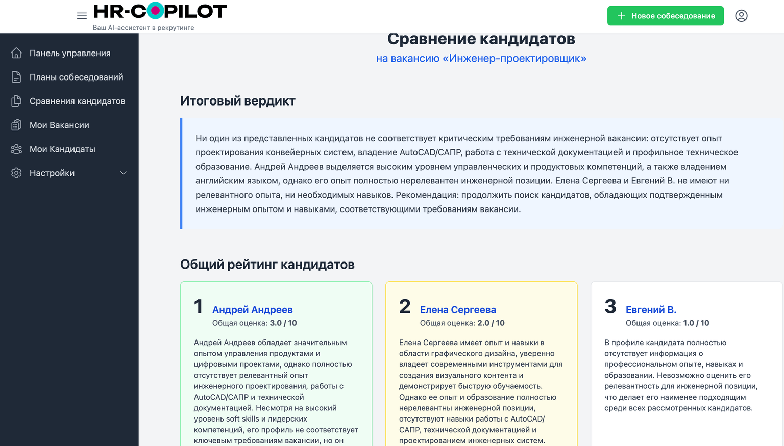 Иллюстрация: Фильтрация лучших кандидатов